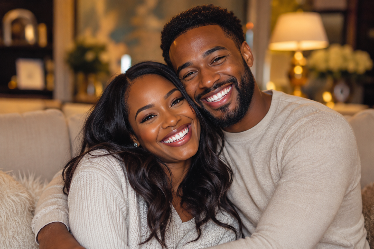 Happy couple representing love and relationship guidance from Sapphire Realm